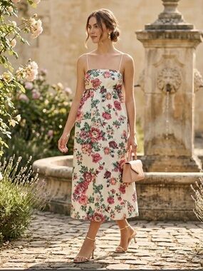 white christmas dresses Jillian Side Slit Midi Dress – honey main image 0